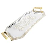 Plateaux de service : parfaits pour les mariages, la maison, le bureau, l'hôtel, etc. plateau décoratif en acier inoxydable