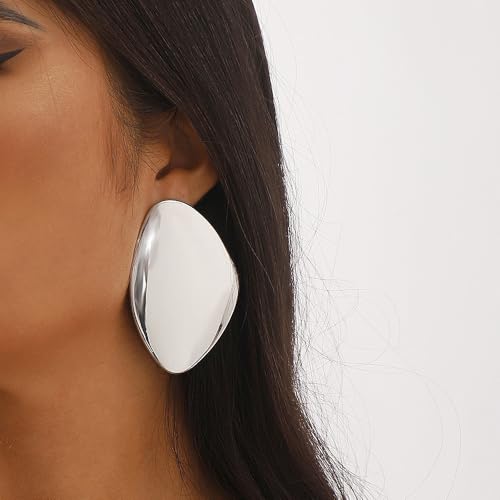 Chunky 14K Gold Earrings Exaggerated Punk Plain Drop Dangle Earrings Irregular Geometric Statement Earrings Jewelry Accessory Presents for Women Wife4