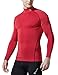 CLSL TM-T11-RDKZ_Large Tesla Men's Cool Dry Compression Baselayer Mock Long Sleeve T Shirts T11