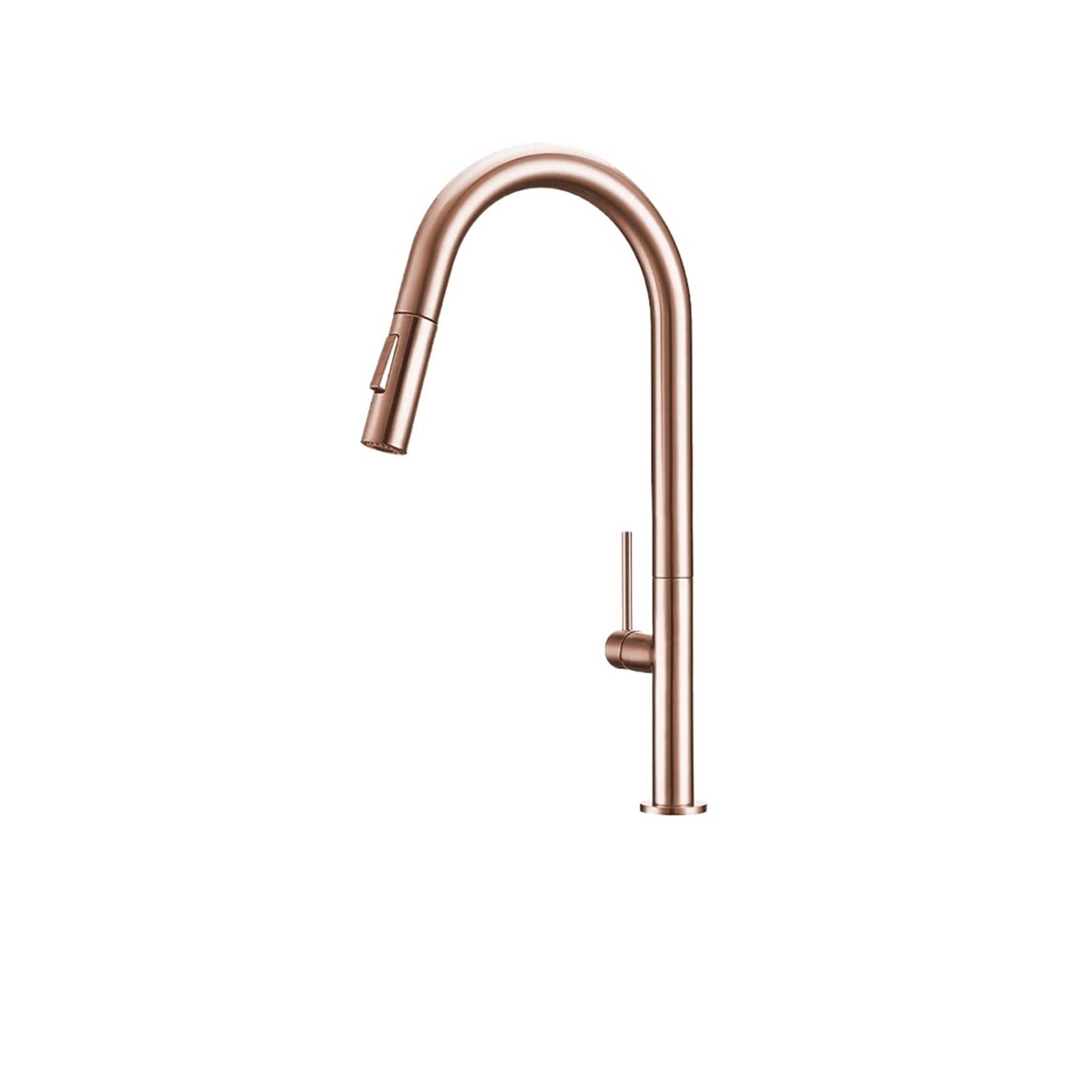 Mitigeur de cuisine à poignée unique avec bec extractible rotatif 360 rose gold