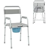 HOMCOM Chaise Percée Toilette Pliable Antidérapante Adulte 4 en...