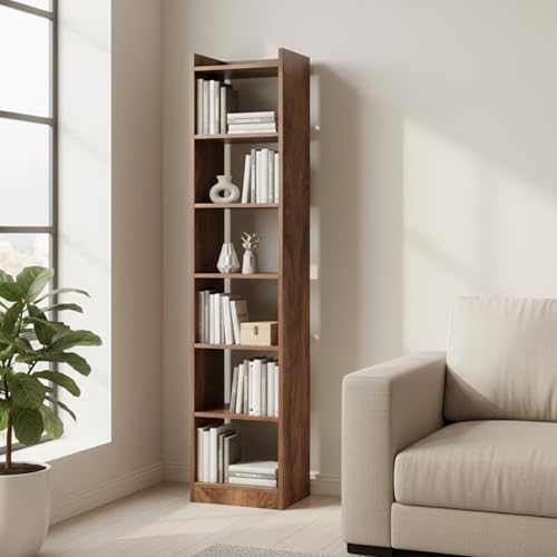 Image of Amazon Brand - Solimo Vault Bookshelf 6- Layer Bookcase, (Walnut)