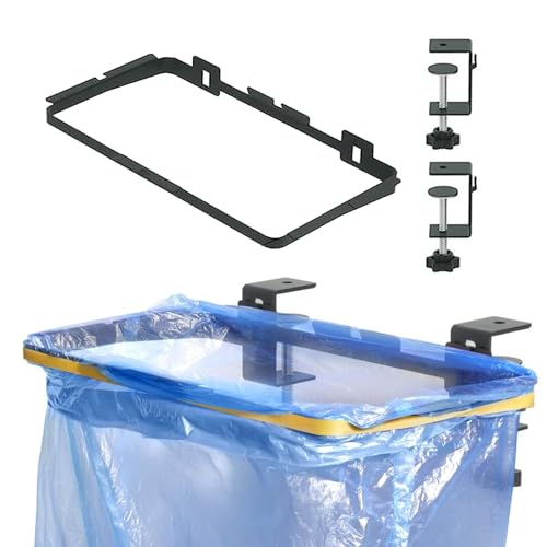 Yallmie Bin Bag Holder, Hanging Trash Bag Holder Portable Hanging Garbage Bag Holder Wall Mounted, Trash Bag Rack Outdoor Trash Can Bracket for Kitchens, Cupboards, Gardens, Outdoor Camping