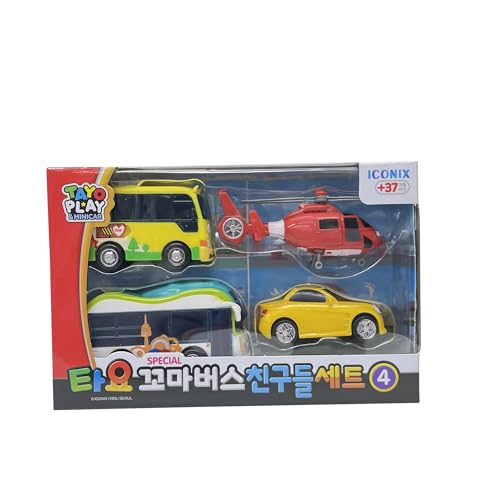 Tayo Little Bus Friends Special Mini 4 Pcs No.4 Peanut, Shine ,Air ,Kinder - Multicolor