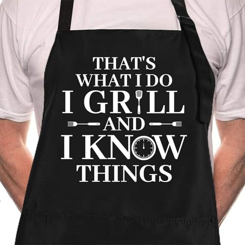 ZOORON Funny Grilling Chef Aprons for Men - BBQ Cooking