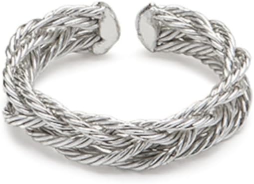 Silver Plated Mini Braid Wire Ring.Handmade.Nickel Tested.One Size.Unisex, Sterling Silver, No Gemstone