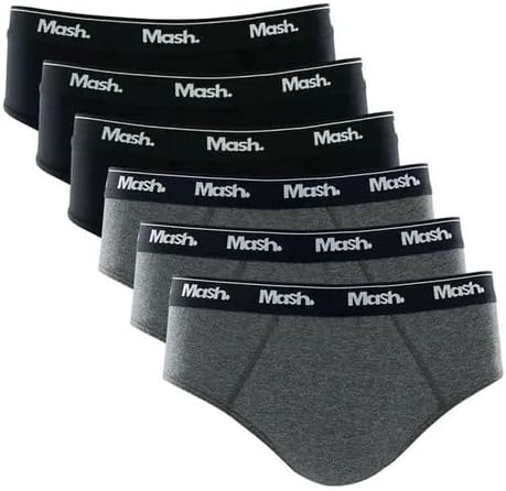 Kit 6 Cuecas Slip Algodão Mash (BR, Alfa, GG, Regular, PT00)