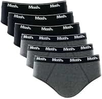 Kit 6 Cuecas Slip Algodão Mash (BR, Alfa, G, Regular, PT00)
