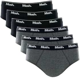 Kit 6 Cuecas Slip Algodão Mash (BR, Alfa, G, Regular, PT00)