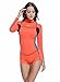 Produktbild CaptainSwim Damen Eins Stück Badeanzug 2mm Neopren Neoprenanzüge Warm Langärmelig Bescheiden Bademode (Int'l-L Höhe: 168-175cm, Orange)