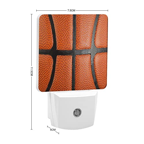 Acozuhse Led Night Lights Lamp With Dusk To Dawn Sensor, Orange Leather Textured Basketball Night Lamp, Night Lights Plug Into Wall For Kids Room, Bedroom, Bathroom, Kitchen, Hallway #TOP1