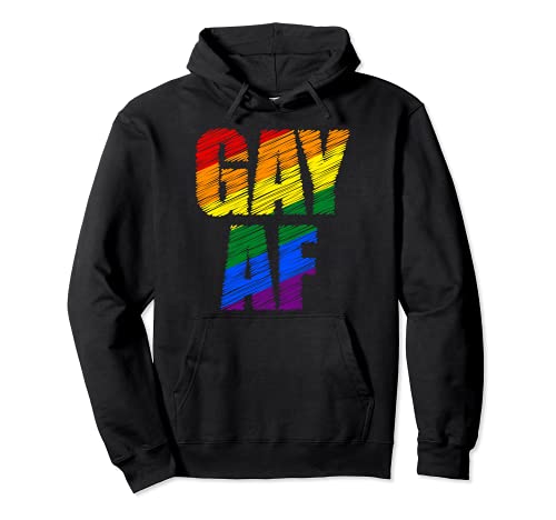 Gay AF Pride design LGBT Funny Gift Pullover Hoodie