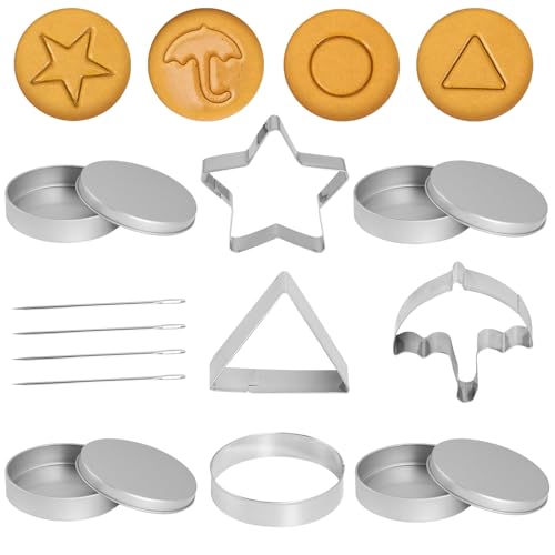 Moldes De Galletas Para El Juego Coreano: Cortador De Galletas De Acero Inoxidable Juego De AzúCar De Calamar Kit - Paraguas TriáNgulo Estrella Redondo Moldes Para Hornear Para Juego De Fiesta