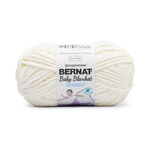 Image of Bernat Baby Blanket Sparkle Moonlight Yarn - 1 Pack of 10.5oz /300g - Polyester - #6 Super Bulky - 220 Yards - Knitting & Crochet