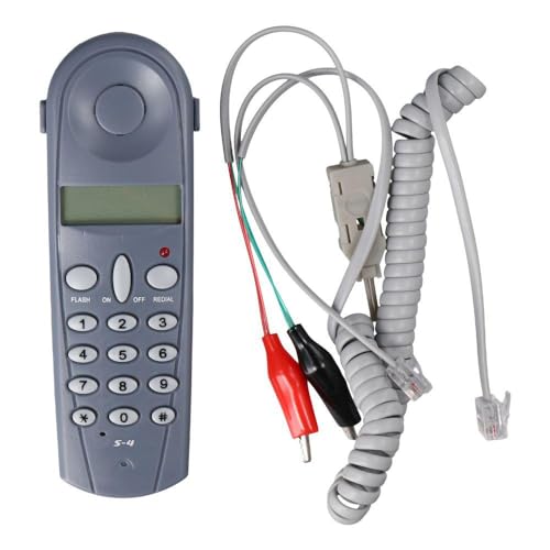 HOBBYIN Network Cable Tester Grey Portable Cable Set Tool with Connectors Test Tester Lineman Tool Telephone Phone Butt Test Tester Line Fault