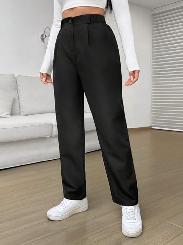 Women's High Waist Pleated Straight Leg Loose Casual Pants Trousers Pants for Women4