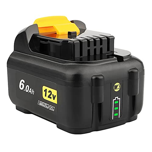 QUPERR - Batterie de Remplacement Li-ION 10,8 V/12V 6.0Ah DCB127 Compatible avec Dewalt DCR020-GB XR, DCF815D2, DCF601D2, DCF610, DCE088D1G, DCB105.