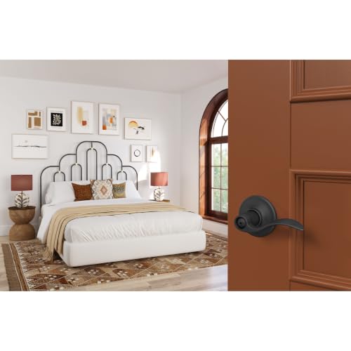 Image of SCHLAGE Accent Bed /Bath Privacy Door Handle with Lock, Matte Black