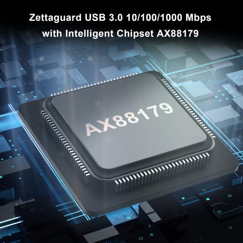 Zettaguard Usb Ethernet Adapter Usb 3.0 [Ax88179] To 10/100/1000 Fast Lan Wired Network (Macbook, Chromebook, Win 10, Compatible For Nintendo Switch,...) For Online Meeting, Games. #TOP3