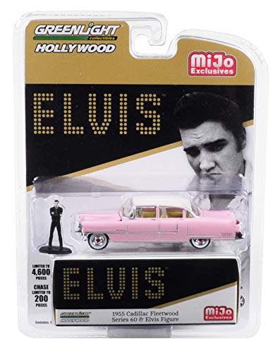 Greenlight Hollywood Elvis 1955 Cadillac Fleetwood Series 60 with Elvis Figure 1/64 Diecast Model Car 51210