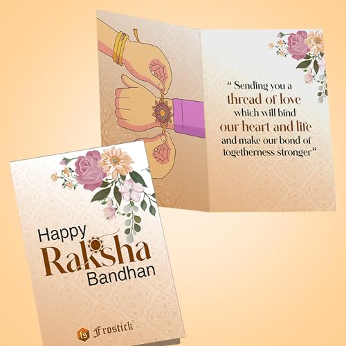 Image of Frostick Rakshabandhan Special Rakhi gift for brother, Chocolate Gift Pack - 4 Pcs (Includes Rice & Tilak)