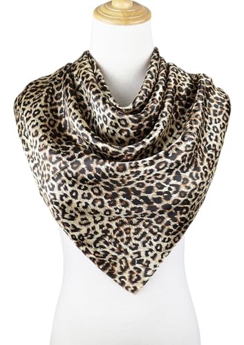 Image of Women's 35 inch Satin Square Silk Like Hair Scarves and Wraps Headscarf for Sleeping | Silk Feel Neckerchief, Hair Scarf, Fashion Bandana, Headscarf, Headband, Hair Wrap Sleeping, Daily Fashion Styling