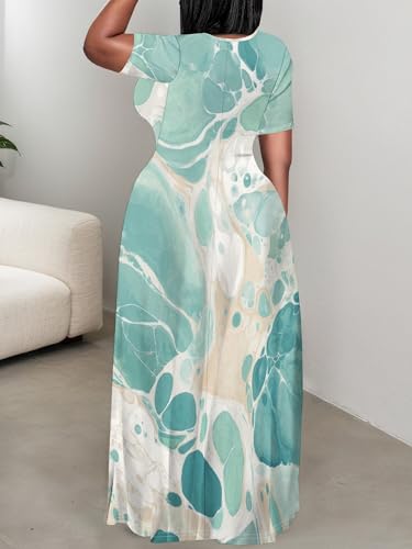 Image of Plus Size Maxi Dresses for Curvy Women T-Shirt Summer Sun Dresses Loose Fit
