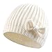 Spasuely Bonnet en Tricot pour bébé Bonnet avec Cache-Oreilles d'hiver Chapeau Chaud pour Filles Chapeaux pour bébés pour Tout-Petits,4-5 ans,Blanc