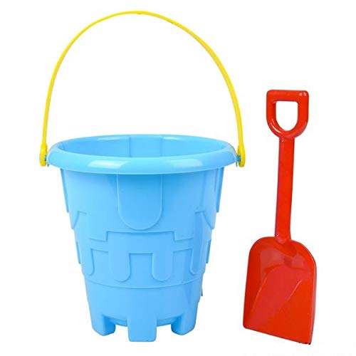 Srenta Beach Sand Pail & Shovel Set | Kids 6" Castle Building Plastic Playset | Great for Beach Days, Building Castles. Pack of 6