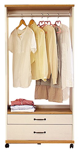 Amazon.co.jp: フレンチカントリー調ハンガーラック（ワイド・引出し