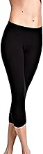 JADEA Women's 4266 Soft Stretch Cotton Capri Leggings, Black, M