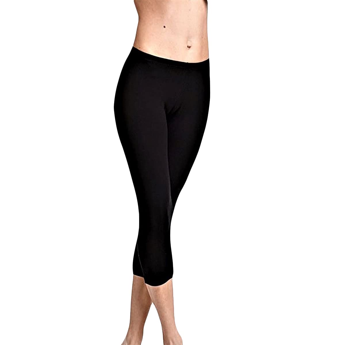 Leggings Capri Donna JADEA - Cotone Fresco Stretch, Comodi E Traspiranti Per Estate, Sport E Casual - Nero Taglia S - Foto 11