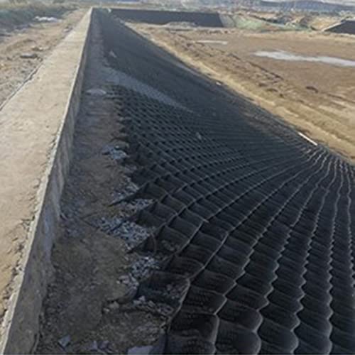 BBHW Georrejilla de Grava Estabilizador de Rejilla de Tierra del Movimiento de Tierra, Geocelda de Geomalla Resistente a Cargas Pesadas de Polietileno con Orificio de Dispersión de Agua de Lluvia