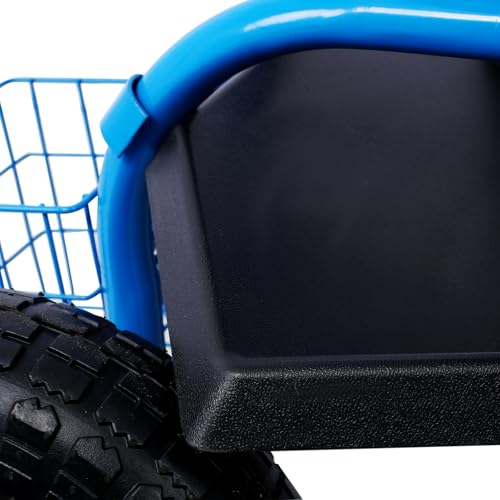 Carrito de Jardín Scooter con Asiento Giratorio 360°, Estructura de Acero Resistente, Taburete Rodante con 4 Ruedas, Asa Ajustable y Bandeja de Almacenamiento, para Trabajo en el Jardín (Azul) miniatura 4