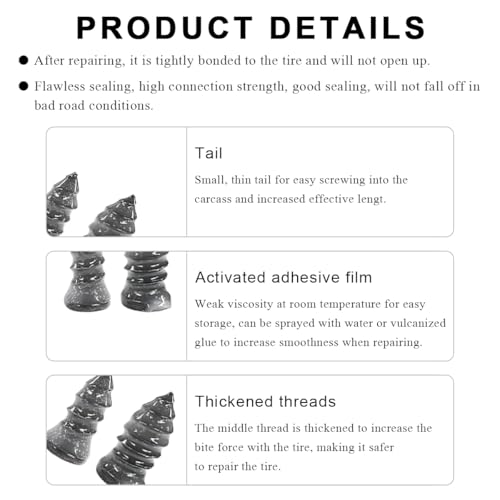 Image of 21 PCS Tire Repair Nails Kit, Self-Service Vacuum Tire Repair Spiral Rubber Screws Fast Tool with Screwdriver, Emergency Tyre Repair Nail Kit with Plugs with Box for Car Bikes