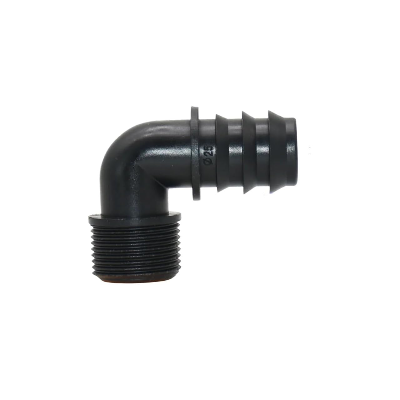50 Piezas de Manguera de jardín de 16 mm, 20 mm y 25 mm, Conector de púas con Rosca Macho de 1/2" y 3/4" y Conector de Tubo de plástico PE de 1"(3/4 to 16mm)
