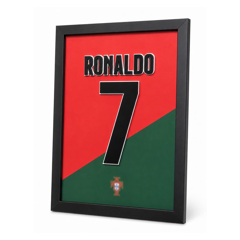 Image of CodersParadise No. 7 Football Inspired 3D Wall Art Frame, Sports Fan Decor, Layered Wall Hanging for Bedroom, Gaming Room, Living Room & Home Decoration