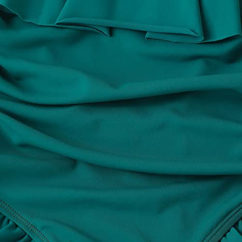 Toddler Girls Sleeveless Solid Swimwear One Piece Cute Ruffle Romper Swimsuit Kids Summer Rash Guard Bathing Suit2