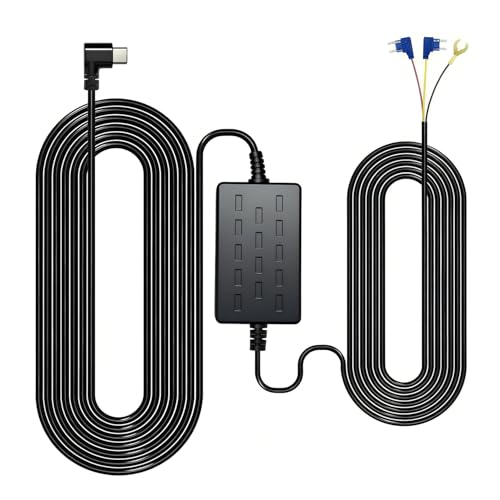 CIEVIE USB-C Hardwire Kit, Parküberwachung, 12 V-24 V auf 5 V, 3,5 Meter mit Niederspannungsschutz,...