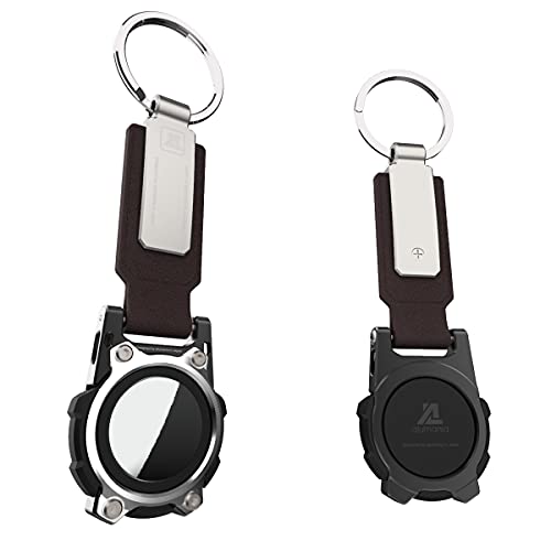 alumania エアタグ用保護バンパー&キーホルダー SILVERベゼル アルミとシリコンブロックのハイブリッド