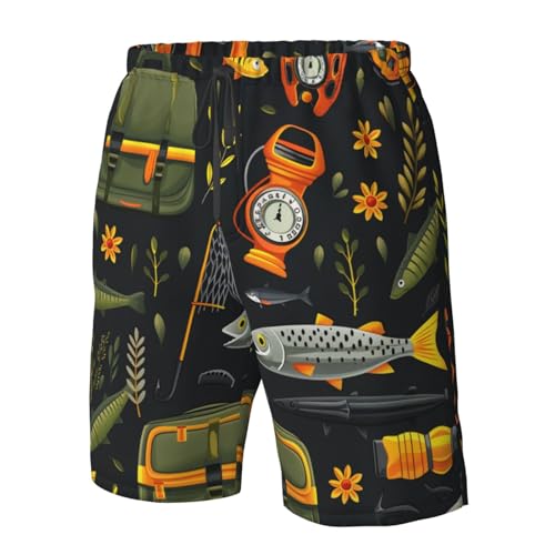 Men's Quick Dry Swim Shorts Fishing Gear Fish Camping Outdoor Green Beach Trunks with Pockets4