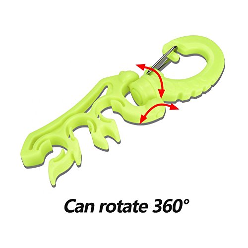 Diving Regulator Hose,3 Colors Underwater Scuba Diving Plastic Double BCD Hose Holder With Clip Hook(Yellow) - Image 2