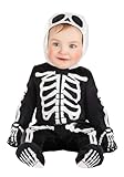 Fun Costumes Baby Skeleton Jumpsuit | Infant Halloween Costume With Hood And Attached Mitts | Cute & Spooky 0/3 Months