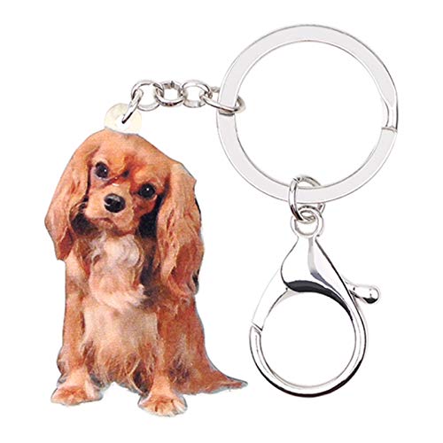 Preisvergleich Produktbild Hjdmcwd Schlüsselbund King Charles Spaniel-Hund Schlüsselanhänger Schlüsselanhänger Halter Tier Haustier-Schmucksachen for Frauen-Mädchen-Geschenk-Auto-Charme-... (Color : Multicolr)