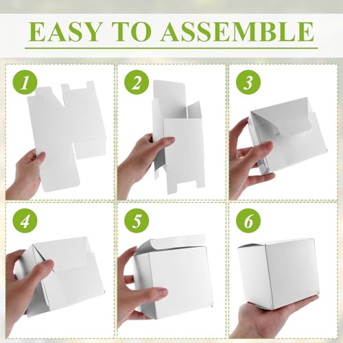 AKOLAFE 70 Stück Versandkarton Warensendung 10x10x10 cm Maxibriefkarton Klein Karton Box mit 3 Dicke Geschenkkarton Wellpappe Weiß für Bücher, DIY, Geschenk