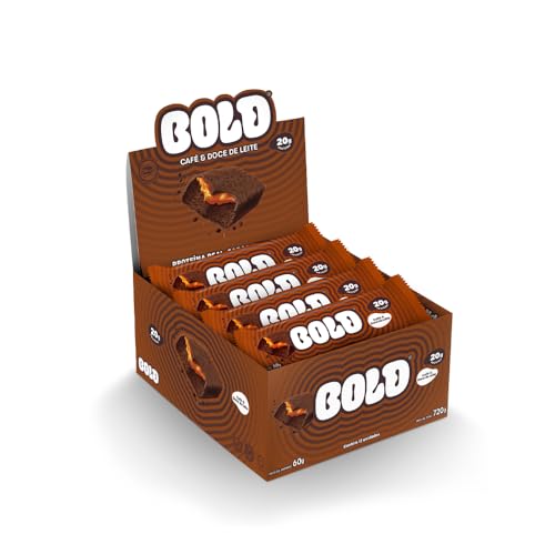 Barra de Proteína BOLD Snacks Café & Doce de Leite (20g de Proteína) - Caixa com 12 unidades