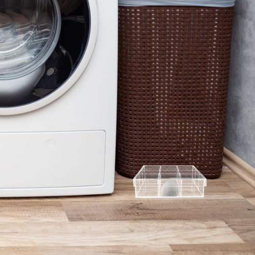 Caja para bolas de secadora en estantes de lavandería estéticos 6