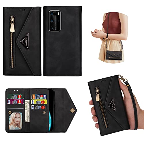 Étui portefeuille pour iPhone 17 Pro Max en cuir mat anti-rayure rose pour femme