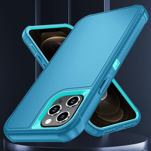 Image of SunStory Compatible with iPhone 12 Pro Max Case with HD Screen Protector, 3-Layer Heavy Duty Full-Body Cover,3 in 1 Hybrid Protective Case for iPhone 12 Pro Max 6.7 inch,LakeSkyBlue