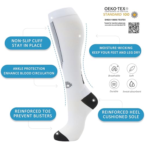 Image of fenglaoda Compression Socks for Women Men 3 Pairs Graduated Compression Support Circulation Socks for Nurses